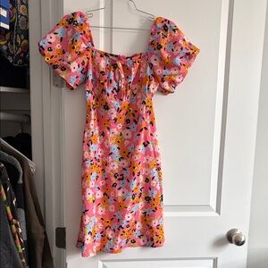 Y2K Floral Puff Sleeve Dress